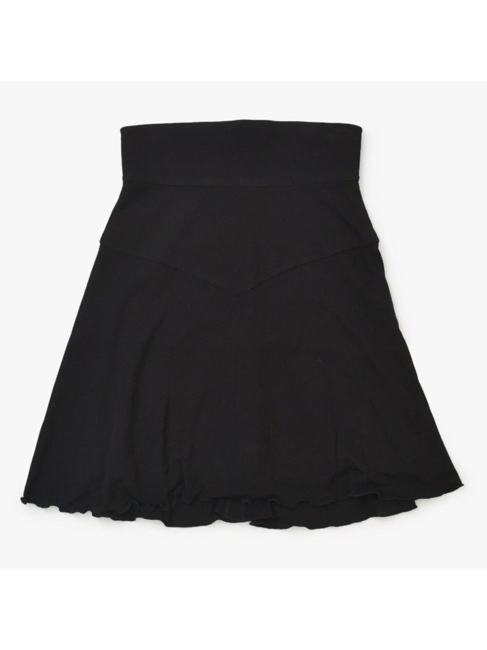 Chanel Boutique Black Skirt Flare Mellow Polished Rayon Vintage